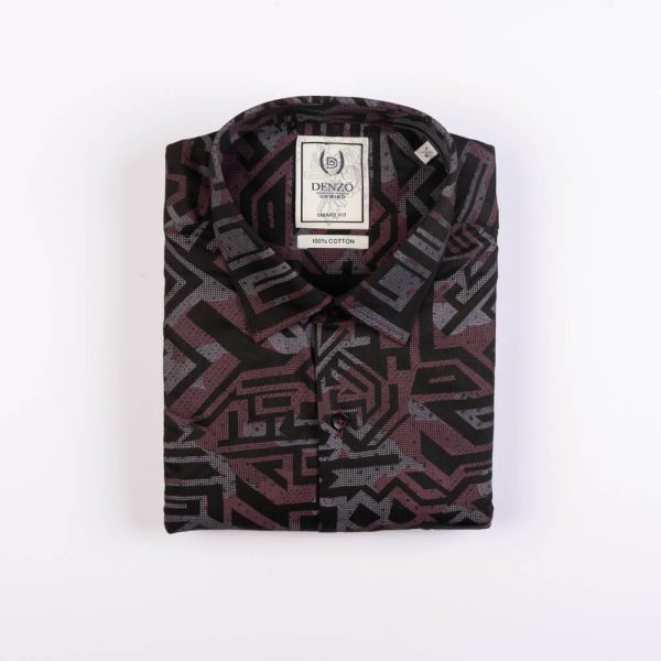 DENZO® UNWIND PRINTED SHORT SLEEVE SHIRT – RED - Image 2