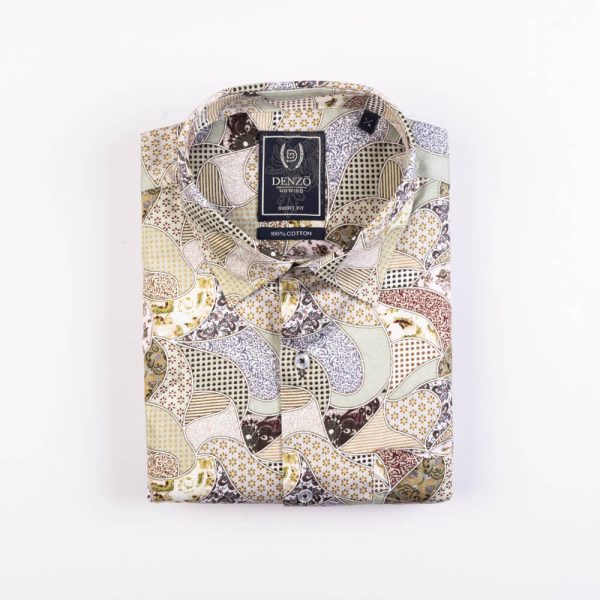 DENZO® UNWIND PRINTED SHORT SLEEVE SHIRT – YELLOW - Image 2
