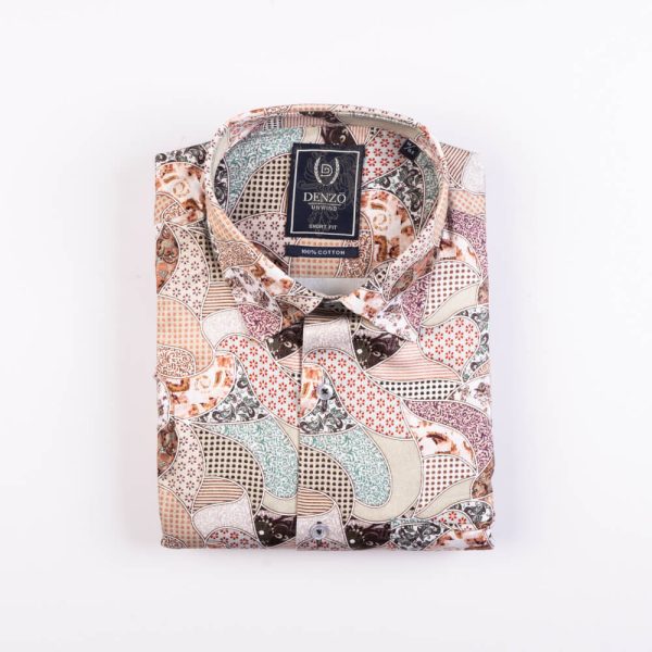DENZO® UNWIND PRINTED SHORT SLEEVE SHIRT – MAROON - Image 2