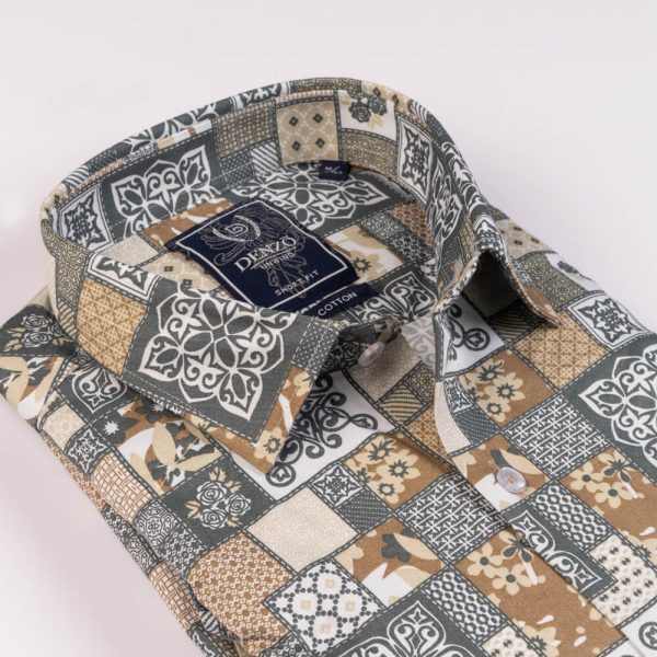 DENZO® UNWIND PRINTED SHORT SLEEVE SHIRT – WHITE