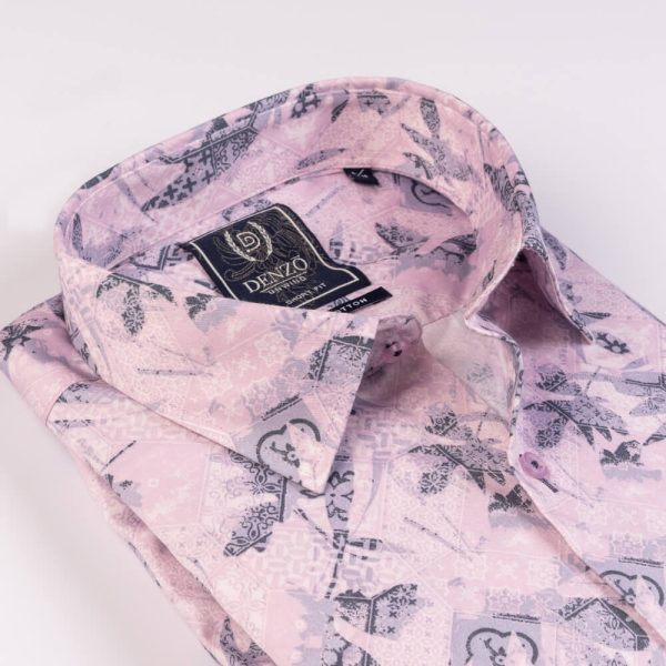 DENZO® UNWIND PRINTED SHORT SLEEVE SHIRT – PINK