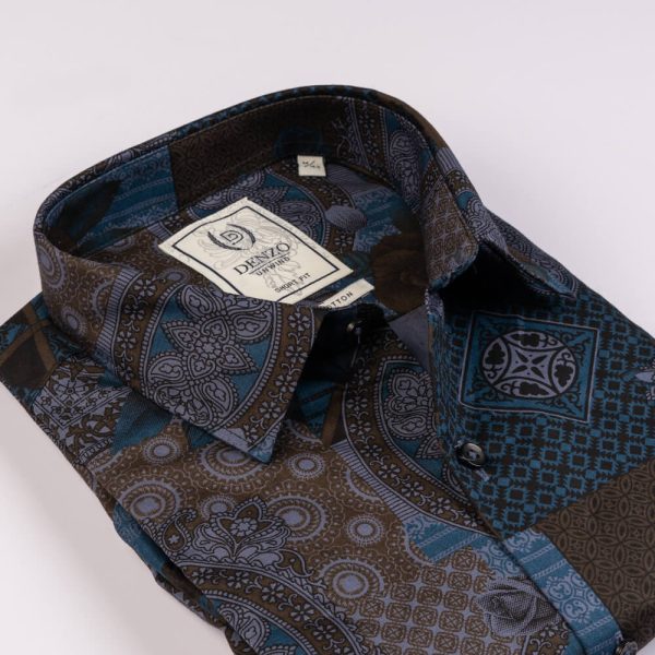 DENZO® UNWIND PRINTED SHORT SLEEVE SHIRT – BROWN