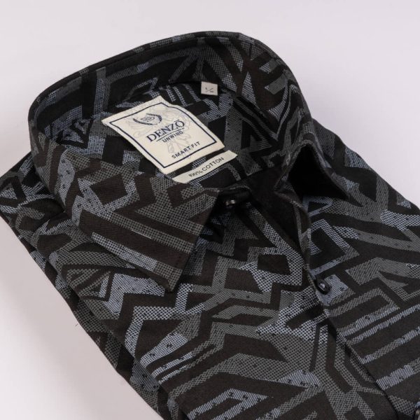 DENZO® UNWIND PRINTED SHORT SLEEVE SHIRT – BLACK