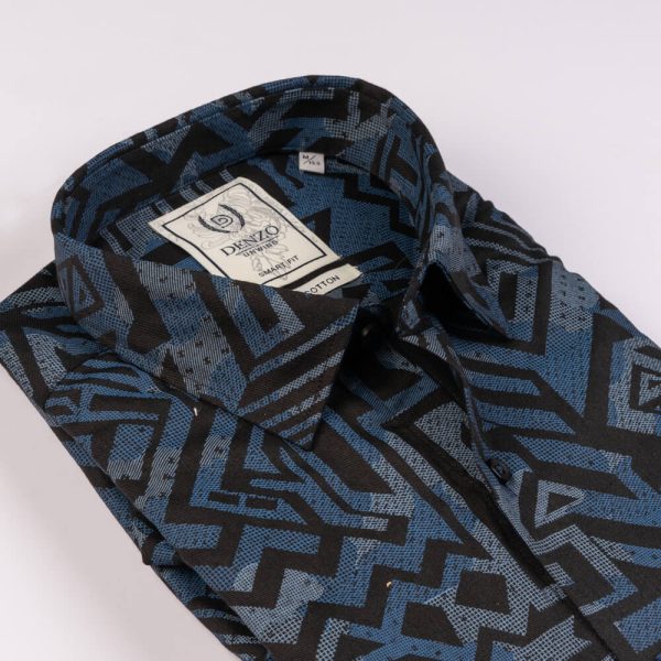 DENZO® UNWIND PRINTED SHORT SLEEVE SHIRT – BLUE