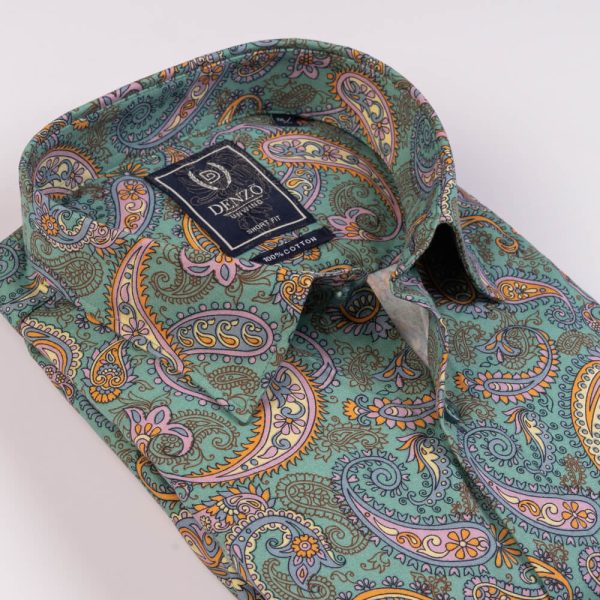 DENZO® UNWIND PRINTED SHORT SLEEVE SHIRT - GREEN