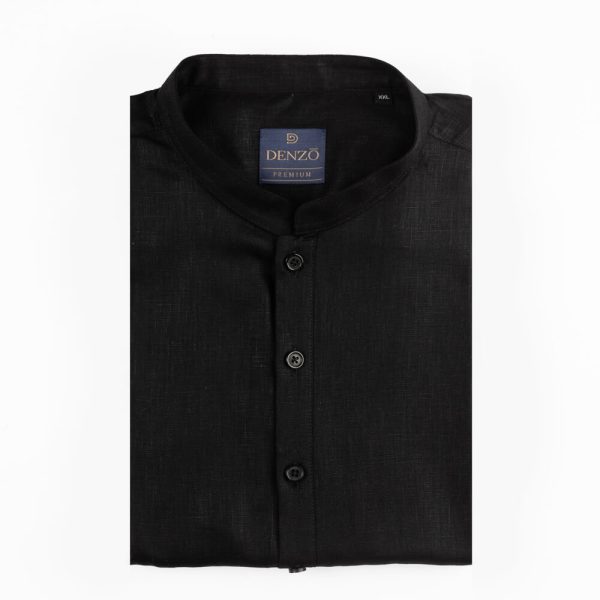 DENZO® PREMIUM LONGSLEEVE FULL LENGTH KURTA - BLACK - Image 4
