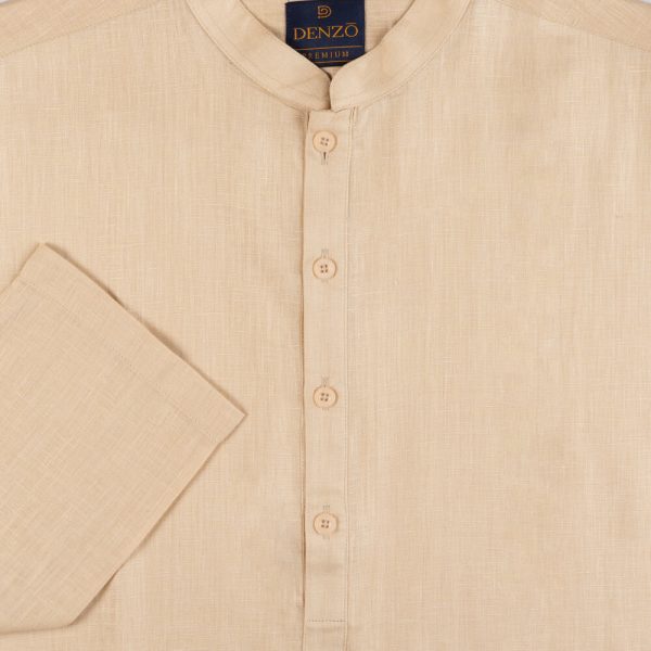 DENZO® PREMIUM LONGSLEEVE FULL LENGTH KURTA - BEIGE - Image 3
