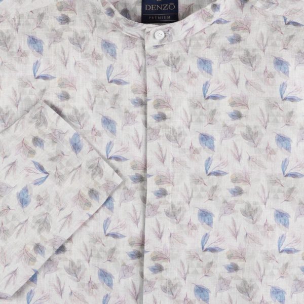 DENZO® PREMIUM LONGSLEEVE HALF LENGTH KURTA - WHITE LEAF - Image 4