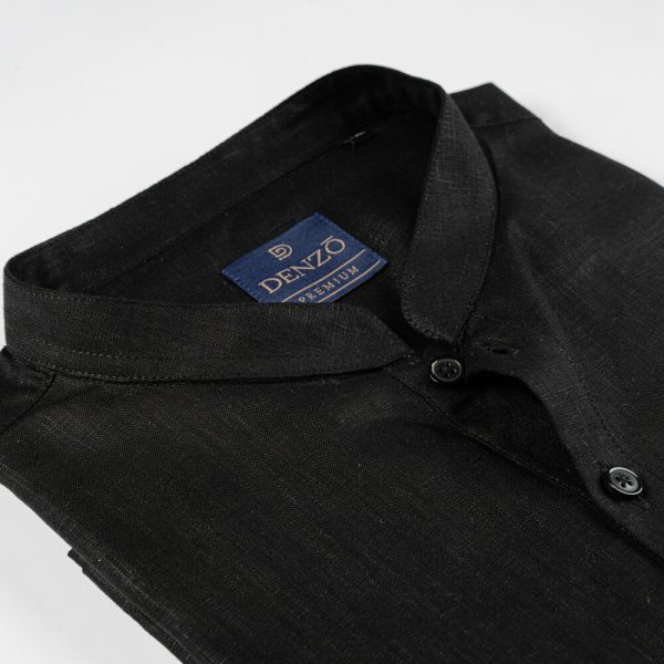 DENZO® PREMIUM LONGSLEEVE FULL LENGTH KURTA - BLACK - Image 5