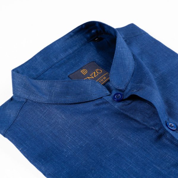 DENZO® PREMIUM LONGSLEEVE FULL LENGTH KURTA - NAVY BLUE - Image 5