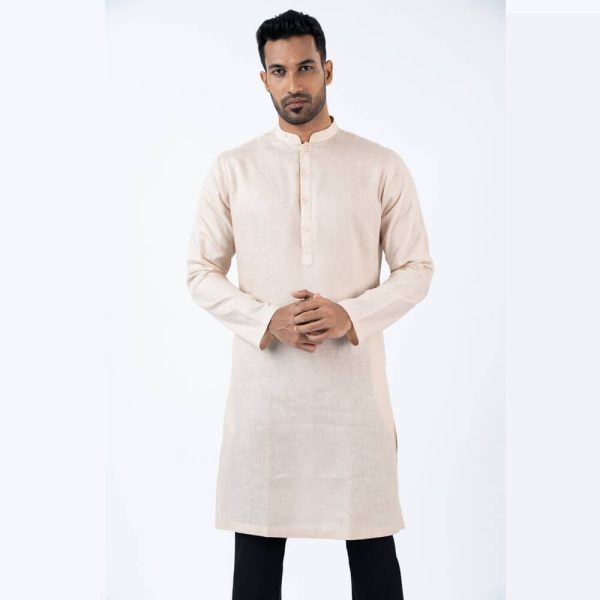 DENZO® PREMIUM LONGSLEEVE FULL LENGTH KURTA - BEIGE