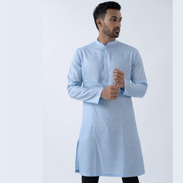 DENZO® PREMIUM LONGSLEEVE FULL LENGTH KURTA - LIGHT BLUE