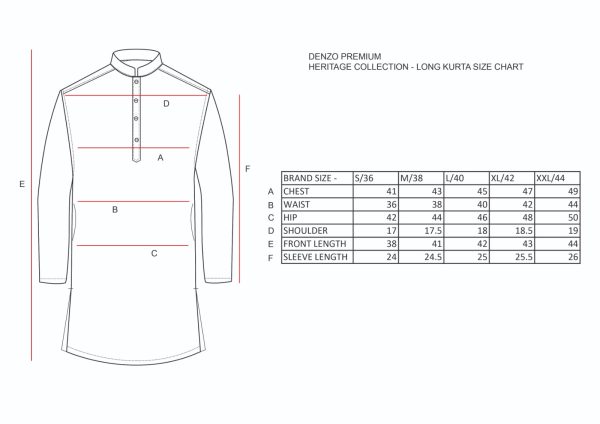 DENZO® PREMIUM LONGSLEEVE FULL LENGTH KURTA - BEIGE - Image 6