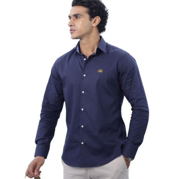 PERRI ALLEN® EXECUTIVE – NAVY BLUE SRI LANKA LION SHIRT