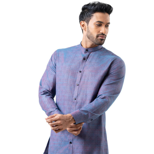 DENZO® PREMIUM LONGSLEEVE HALF LENGTH KURTA - PURPLE - Image 3