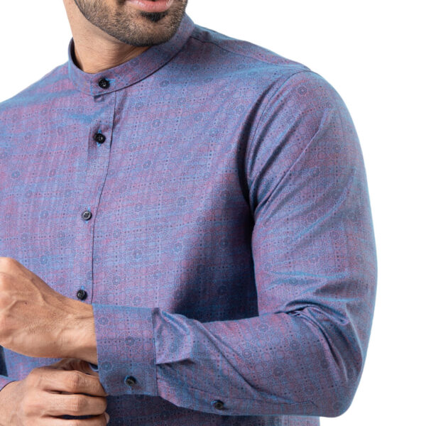 DENZO® PREMIUM LONGSLEEVE HALF LENGTH KURTA - PURPLE - Image 2