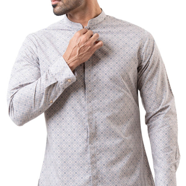 DENZO® PREMIUM LONGSLEEVE HALF LENGTH KURTA - BEIGE