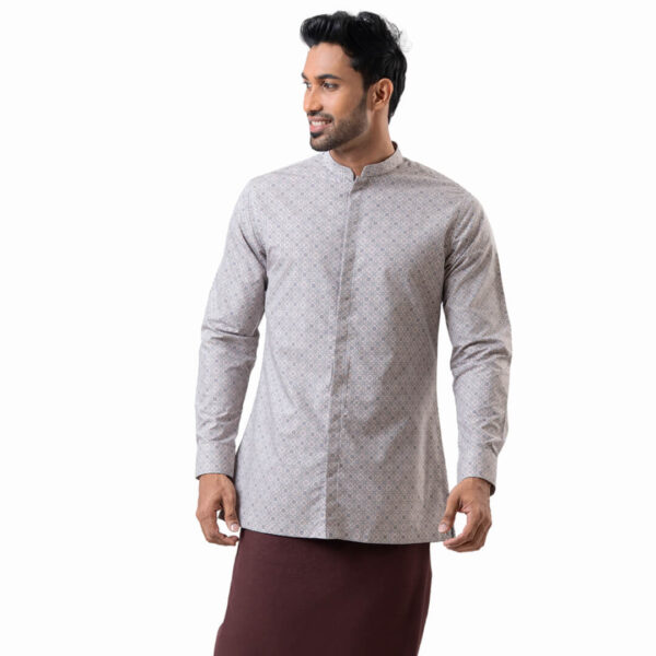 DENZO® PREMIUM LONGSLEEVE HALF LENGTH KURTA - BEIGE - Image 2