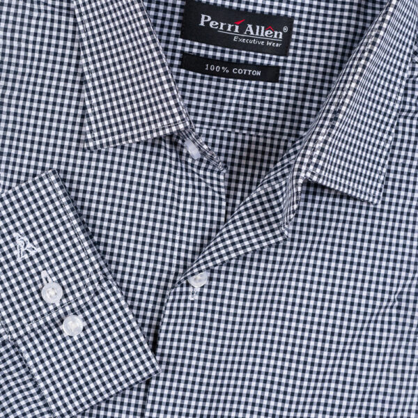 PERRI ALLEN® GREY WHITE MICRO CHECK SHIRT - Image 2